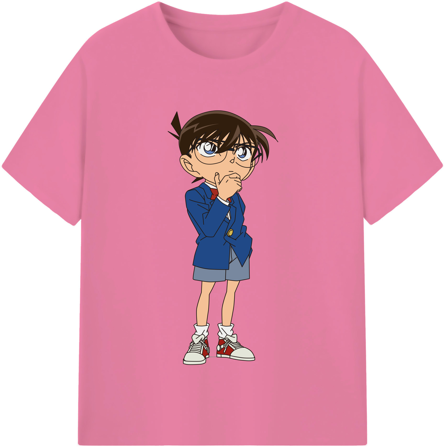 （画像用） 名探偵コナン 江戸川 コナン Detective Conan Conan Edogawa 綿100％半袖Tシャツ（フロントプリント）